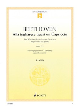 Rage over a Lost Penny Op. 129 [Alla ingharese quasi un Capriccio] by Beethoven Ludwig van for Piano