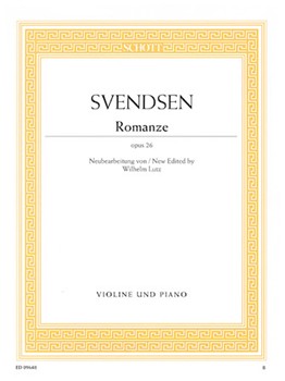 Romance Opus 26 by Svendsen J - Wilhelm Lutz - for Violin and Piano