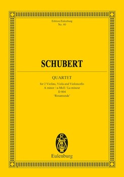 String Quartet in A minor Op. 29 by Schubert Franz for Study Score