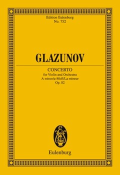 Violin Concerto in A Minor Op. 82 by Glazunov Alexander for Study Score