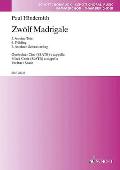 12 Madrigals Volume 2 by Hindemith Paul for SSATB