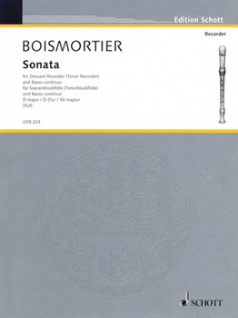 Sonata In D Major by Boismortier Joseph Bodin de - Hugo Ruf - for Sopranino