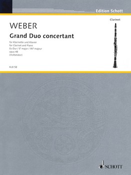 Grand Duo Concertant Opus 48 E-fl Maj by Weber Carl Maria von - Holtstrater Knut - for Clarinet