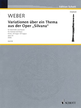 Variations On A Theme From silvana by Weber Carl Maria von - Veit Joachim - for Clarinet