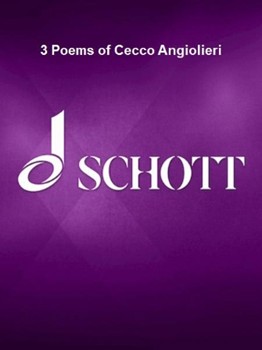 3 Poems of Cecco Angiolieri by Bryars Gavin for SATB