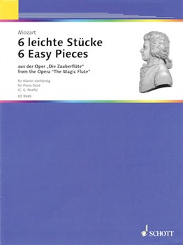 Six Easy Pieces from The Magic Flute by Mozart Wolfgang Amadeus - Neefe Christian G. - for 1 Piano 4 Hands