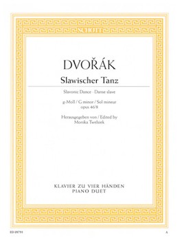 Slavonic Dance Opus 46/8 by Dvorak Antonin for 1 Piano 4 Hands