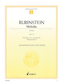 Melody Opus 3 #1 by Rubenstein Anton - Birtel Wolfgang - for Alto Saxophone and Piano
