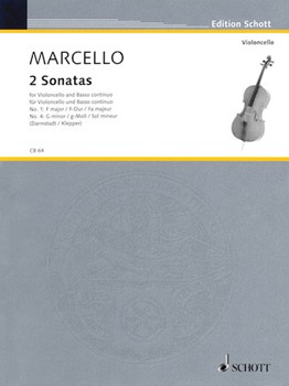 2 Sonatas #1 F Major; #4 G Minor by Marcello Benedetto - Darmstadt and Klepper - for Cello w/ct