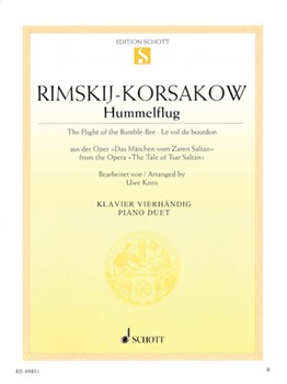 Schott Rimskij-Korsakow Uwe Korn ED09851 Flight Of The Bumble-Bee (Hummelflug) - 1 Piano  / 4 Hands