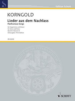 Lieder aus dem Nachlass, Vol. II (Posthumous Songs) - Medium Voice and Piano First Edition voice