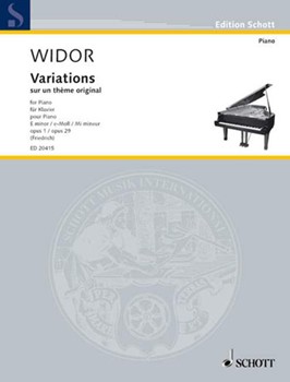 Variations On An Original Theme In E Min by Widor Charles-Marie - Friedrich - for Piano