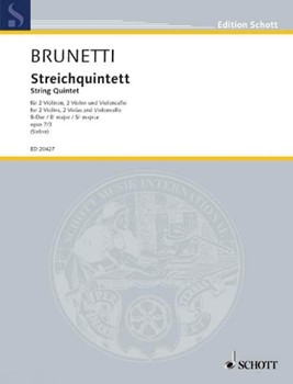 String Quintet in B-flat Major Op. 7 No. 3 by Brunetti Gaetano for