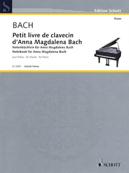 Anna Magdalena Bach Notebook for by Bach Johann Sebastian for Piano