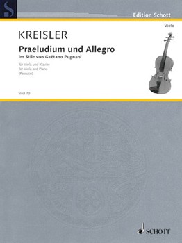 Praeludium & Allegro Im Stile Von Pugnan by Kreisler Fritz - Pascucci Giuseppe - for Viola and Piano