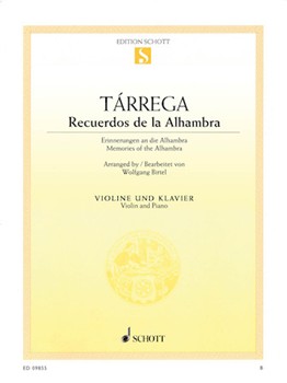 Recuerdos De La Alhambra by Tarrega Francisco - Birtel Wolfgang - for Violin and Piano