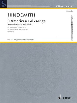 3 American Folksongs For 3 Recorders (ssa Or Sat)