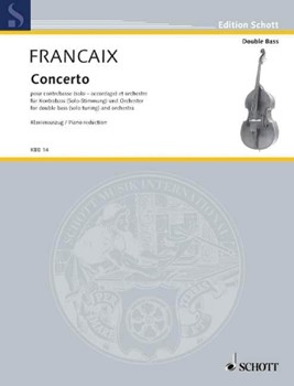 Concerto for Double Bass and Orchestra by Francaix Jean for Score and Parts