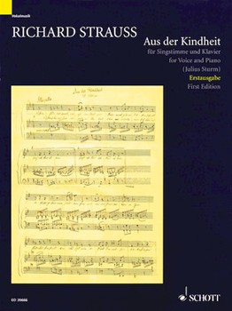 Aus Der Kindheit For Voice And Piano First Edition Facsimile