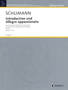 Introduction and Allegro Appassionato Op. 92 by Schumann Robert for Score