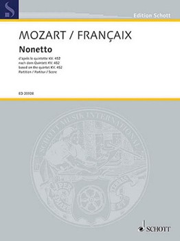 Nonetto based on the Quintet KV 452 by Mozart Wolfgang Amadeus - Francaix Jean - for Study Score