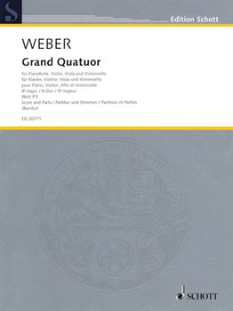 Quartet B Flat Major Score & Parts Vln, Vla, Clo, Pno String Qua