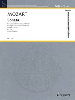 Sonata Kv292 B-flat Major by Mozart Wolfgang Amadeus - Holder Albrecht - for Bassoon and Piano