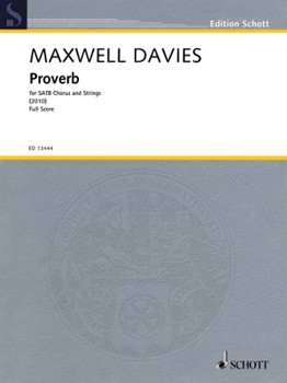 Proverb Full Score Satb Chorus And String Orchestra by for