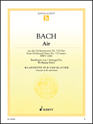 Air From Orchestral Suite No. 3 D Major Bwv 1068 Arranged For Clarinet And Piano