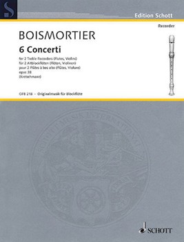 6 Concerti For 2 Treble Recorders (or Flutes, Violins) Op 38