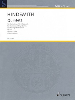Quintet Op. 30 by Hindemith Paul for Score