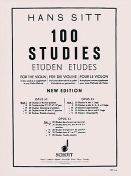 100 Studies Op. 32 Book 1 by Sitt Hans for Violin Method