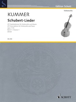 Schubert-lieder Op117b 25 Transcriptions For Cello And Piano V1