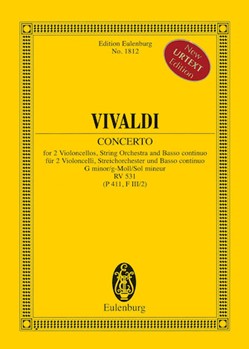Concerto in G minor RV 531 (P 411 F III/2) by Vivaldi Antonio Lucio for Study Score