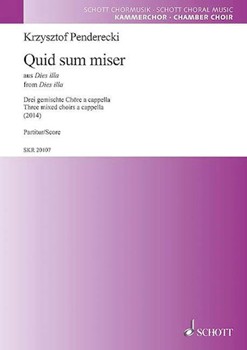 Quid sum miser from Dies illa by Penderecki Krzysztof for SATBx3/aca