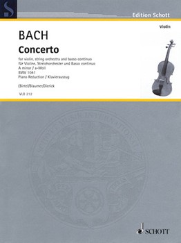 Concerto in A Minor, BWV 1041 - Violin and Piano Reduction Score and