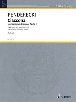 Ciaccona - In Memoriam Giovanni Paolo II by Penderecki Krzysztof for 6 Strings