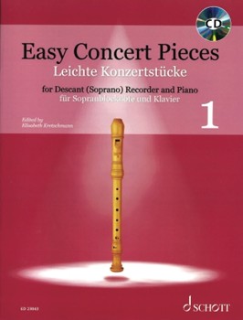 Easy Concert Pieces Book 1: 30 Pieces from 5 Centuries by Various for Recorder and Piano