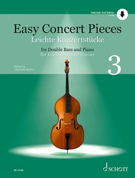 Easy Concert Pieces - Volume 3 - for Double Bass and Piano Edition with Online Audio