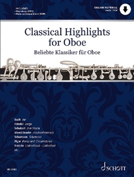 Classical Highlights for Oboe - arranged for Oboe and Piano (via PDF download)