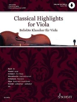 Classical Highlights for Viola - Arranged for Viola and Piano Book and Audio Online