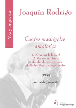 Cuatro Madrigales Amatorios - Medium Voice and Orchestra Score