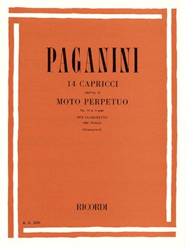 14 Capriccos Op. 11 No. 6 (Moto Perpetuo) by Paganini Niccolo for Clarinet