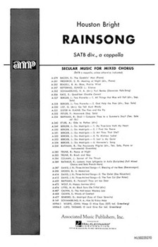Rainsong by Bright Houston for SATB