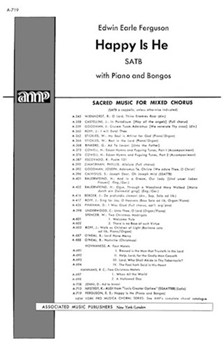 Happy Is He Pno/Bongos by Ferguson Edwin Earle for SATB