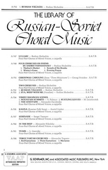 Russian Villages by Shchedrin Rodion for SATB