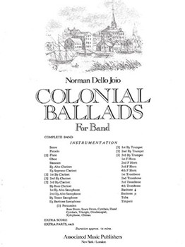 Colonial Ballads Bd Full Sc by Dello Joio Norman for Score