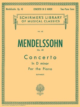 Concerto #2 D Minor by Mendelssohn Felix - Ruthardt A - for 2 Piano 4 Hands