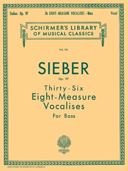 36 Eight-Measure Vocalises, Op. 97 - Schirmer Library of Classics Volume 116 Bass