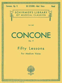 50 Lessons Opus 9 by Concone Joseph - Op 9 - for Medium Voice